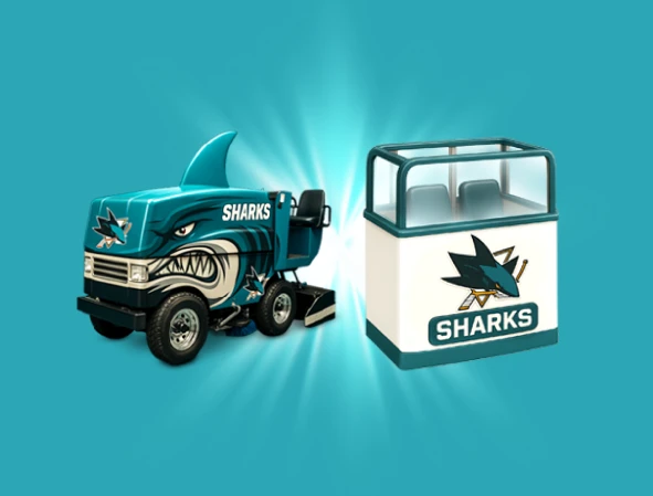 perks for having a Sharks-branded credit card, including a zamboni ride and getting to sit in the penalty box