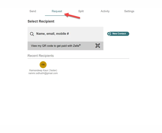 request money using zelle