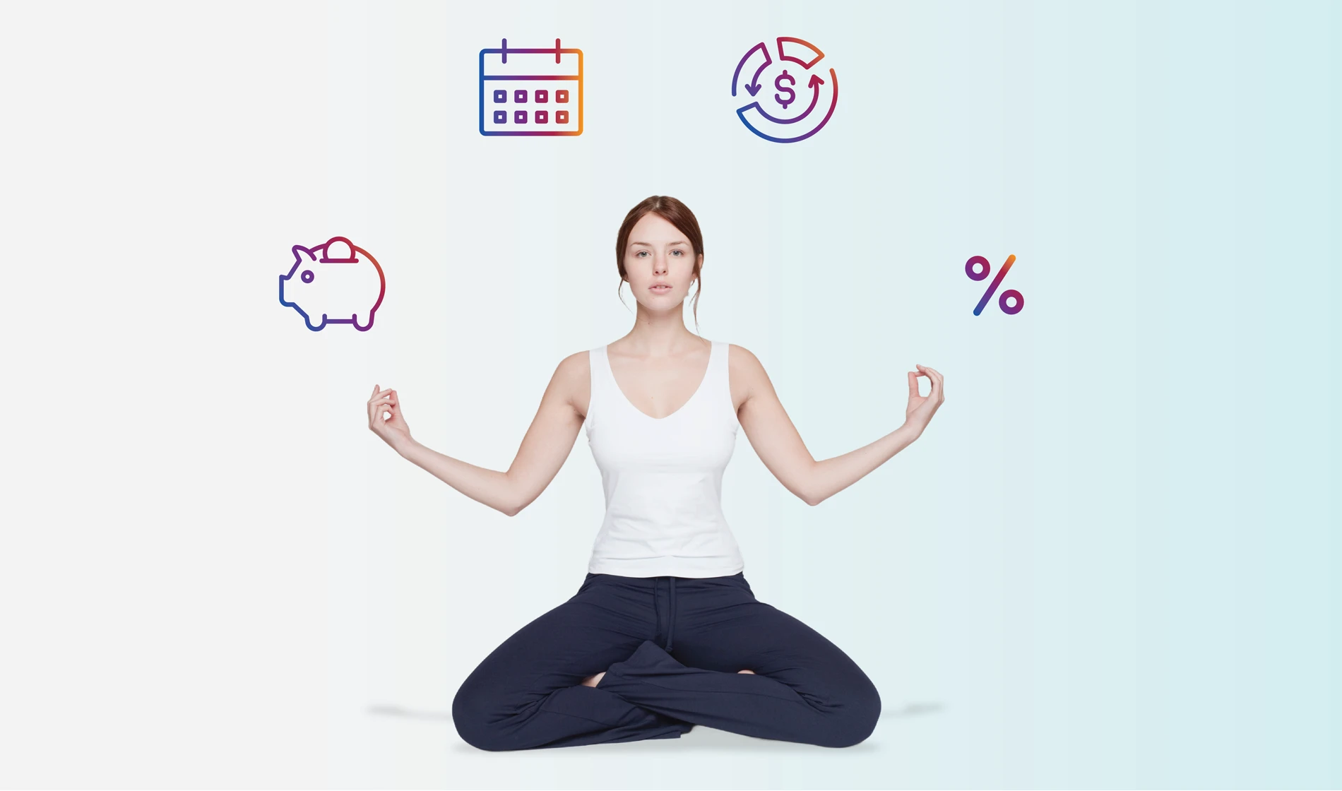 Woman sitting cross-legged, meditating