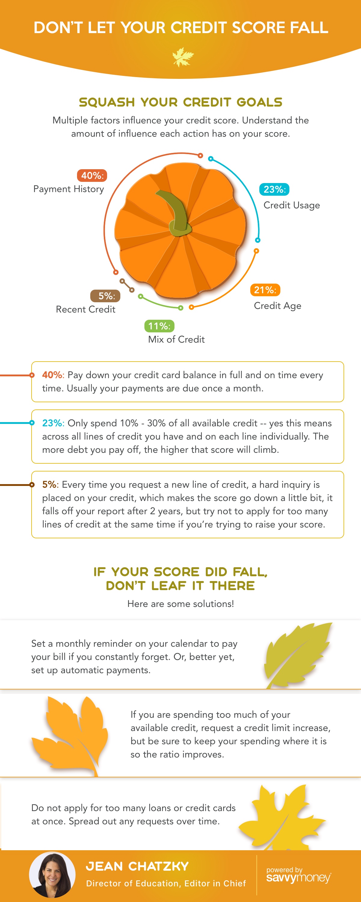 Don't let your credit score fall infographic