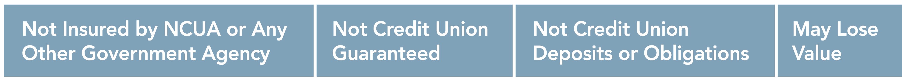Not insured by NCUA or any other government agency